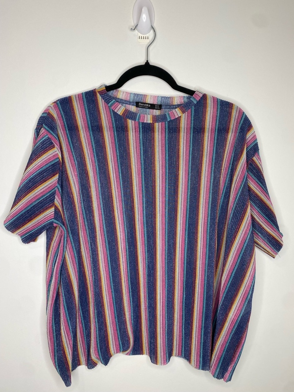 Bershka Colorful Stripe Metallic Top